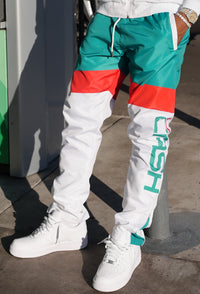CA$H WINDBREAKER PANTS ONLY ( white/Red/Green)