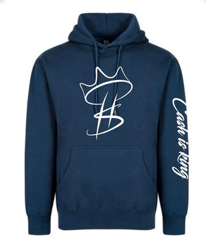 Cash is King Logo Hoodie-Blue/white